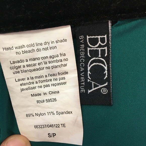 Becca by Rebecca Virtue one shoulder green  bikini top string tie closure - Picture 5 of 5